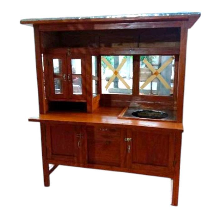gerobak bakso kayu mahoni full kaca free ongkir Furniture Lemari