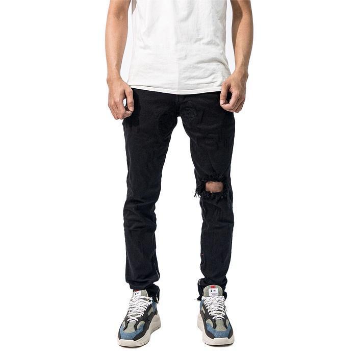 Celana Jeans Denimitup hamjeansku - M1 mid distressed - Black