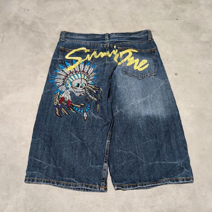 denim jeans pria sirmione embroid bordir bekas
