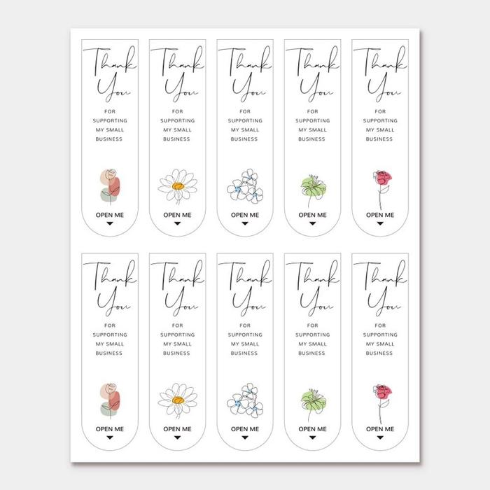 100PCS / Ekspresi Lucu Stiker Persegi Panjang Stiker Kotak Hadiah Penyegelan-G
