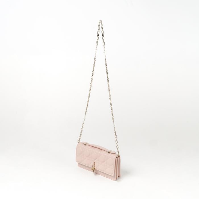 Tas CHRISTIAN DIOR MY DIOR MINI PINK CANNAGE LAMBSKIN CHAIN SHOULDER BAG 100% ORIGINAL