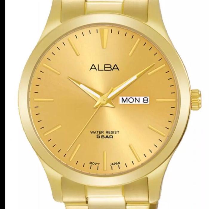 ALBA Jam Tangan Pria AB AJ6158x1 Tali Stainless Tahan Air 5Bar Movement Jepang