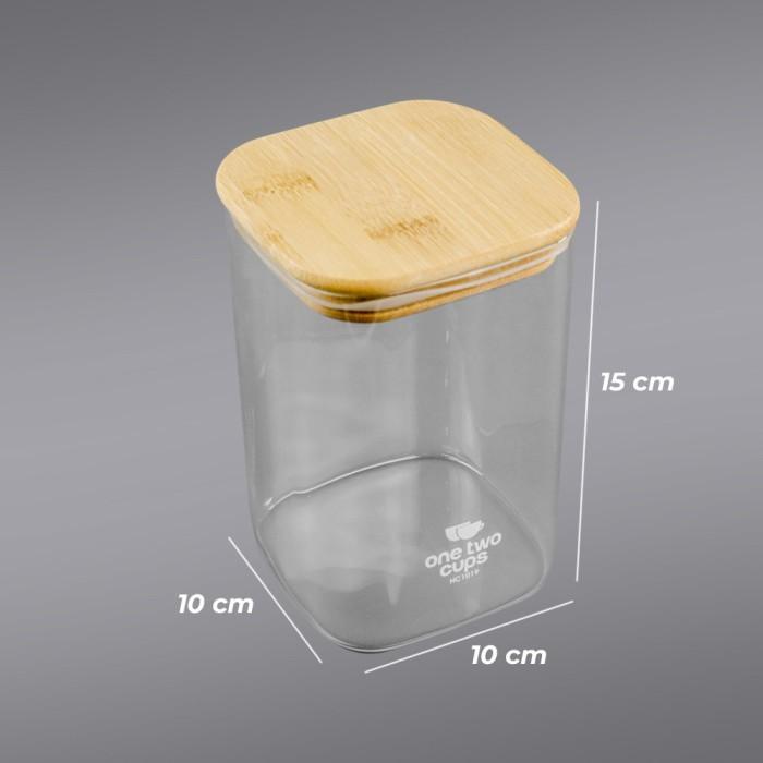 Toples Kaca Penyimpanan Makanan Glass Storage Jar 10 x10 x15 cm Bening