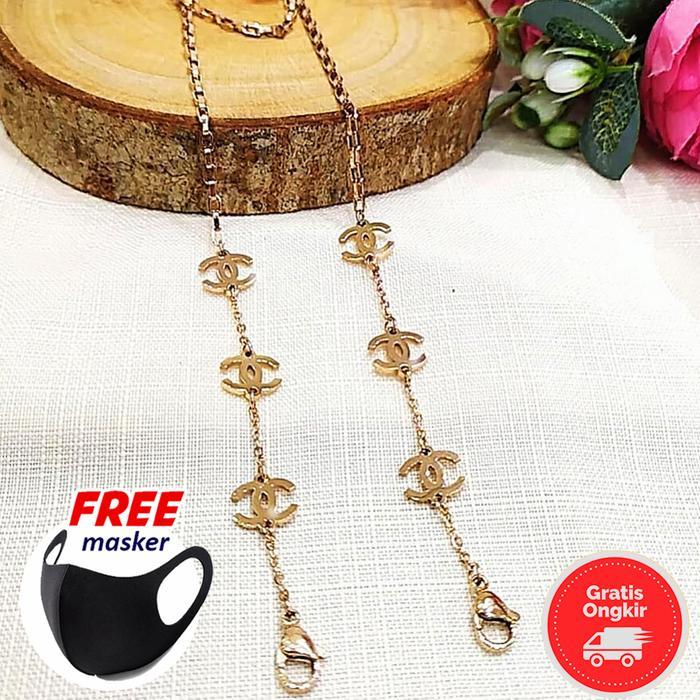 PREMIUM Strap Tali Rantai Pengait Konektor Gantungan Masker Titanium Korea