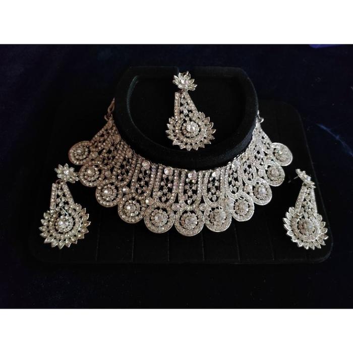 KALUNG CHOKER INDIA  SET KALUNG INDIA SILVER  BRIDAL SET  KALUNG INDIA  PERHIASAN INDIA SET LENGKAP