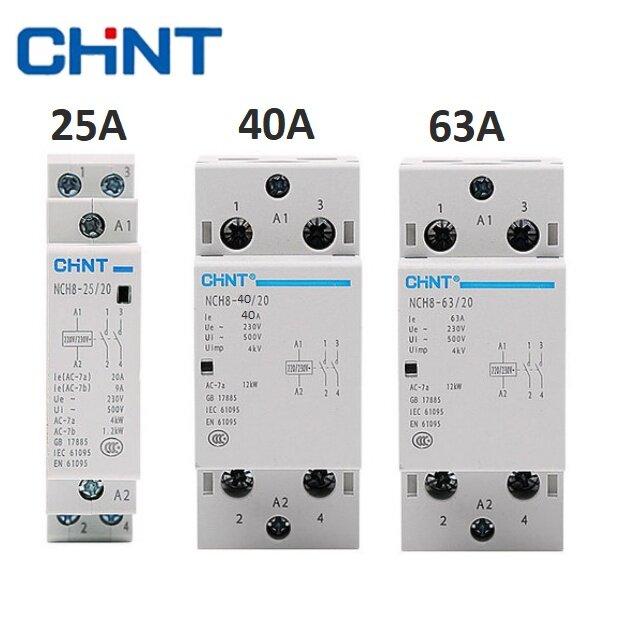 CHINT NCH8 25A 40A 63A AC Contactor 220V Kecil Rumah Tangga Fase
