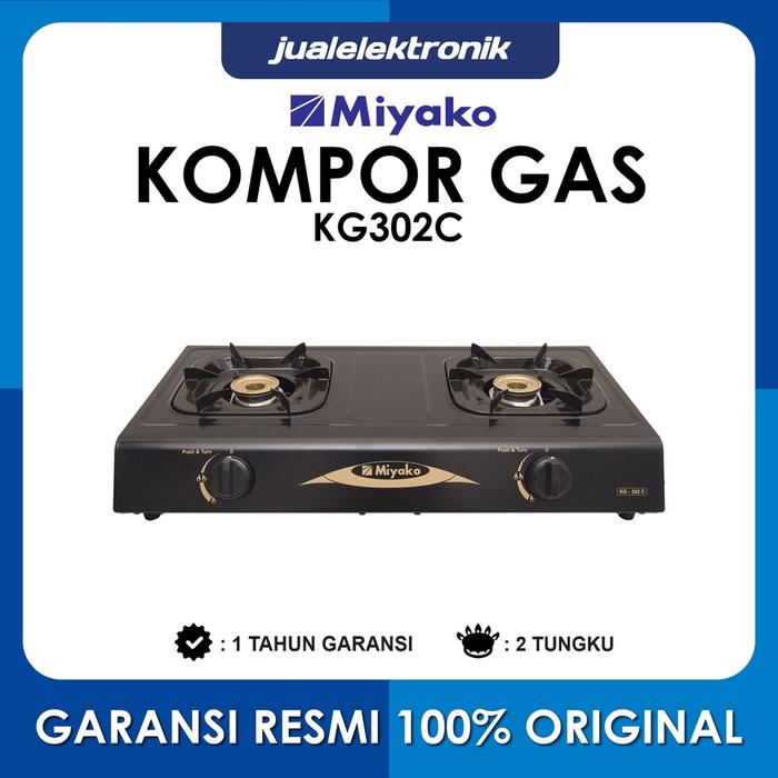 Miyako Kompor Gas 2 Tungku Kuningan – KG302C