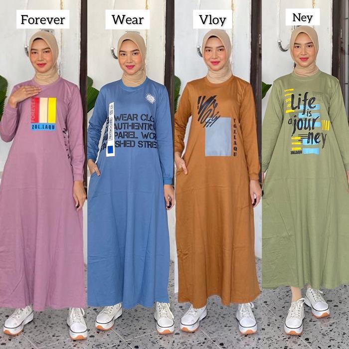Dress Kaos Combad 20s Lengan Losban - Gamis Combad 20s