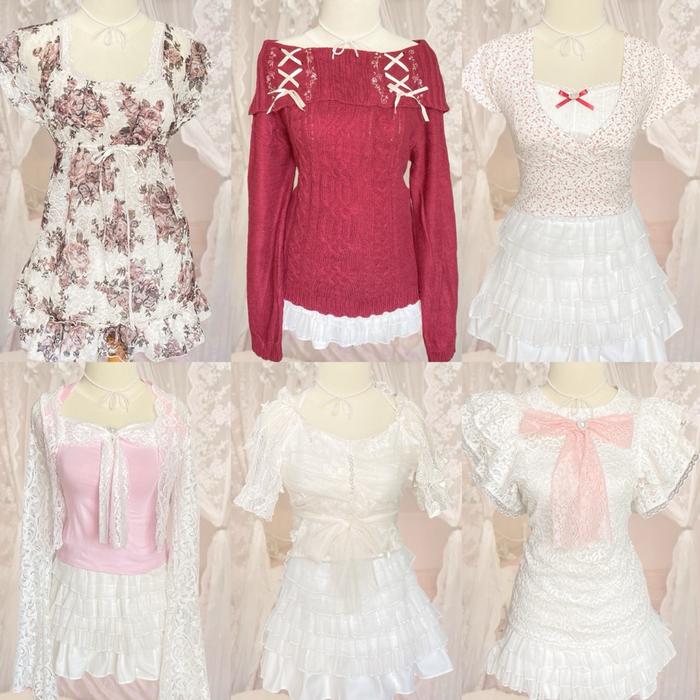 ACUBI REWORKED ITEMS 𐙚˚⋆ | Y2K | CROPTOP | COQUETTE| DRESS