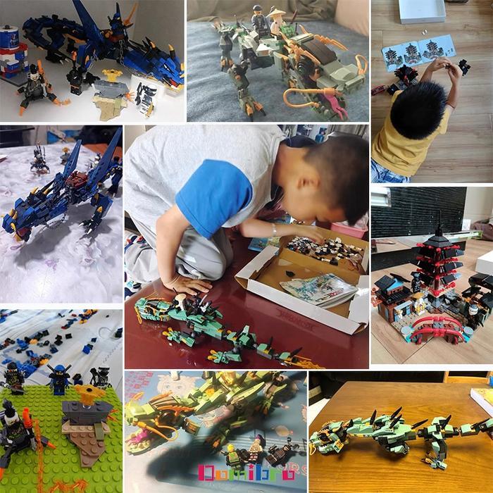 Mainan Anak Ninja Dragon Ninjago Batu Bata Action Figure Mencerahkan Blok Bangunan Mainan Anak Laki 
