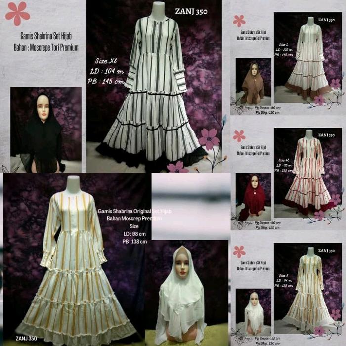 Gamis Wanita Dewasa Shabrina Set Hijab Syar'i ORI Formal Muslim Nyaman Santai Panjang Syari