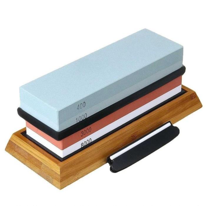 PAKET COMBO SET 6 in 1 BATU ASAH ALAM ALAT PENGASAH ASAHAN PISAU DAPUR WHETSTONE KNIFE SHARPENER