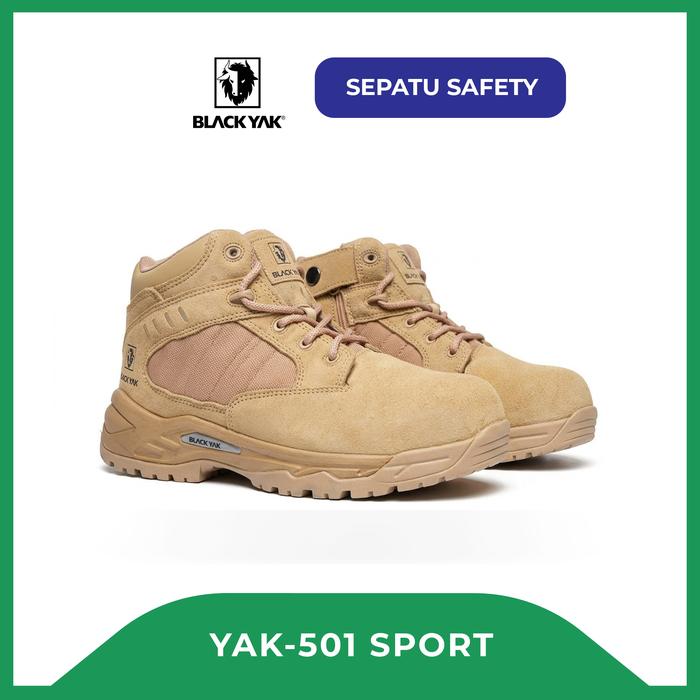 Sepatu Safety Black Yak 501D BOA Cream - Sepatu Sport Safety Black Yak Boots - SEPATU SAFETY Shoes