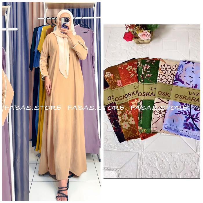 PREMIUM Terjamin Hilya Abaya Gamis Batwing Daily Cringkle Airflow Crinkle Muslim Wanita Kaftan Dress