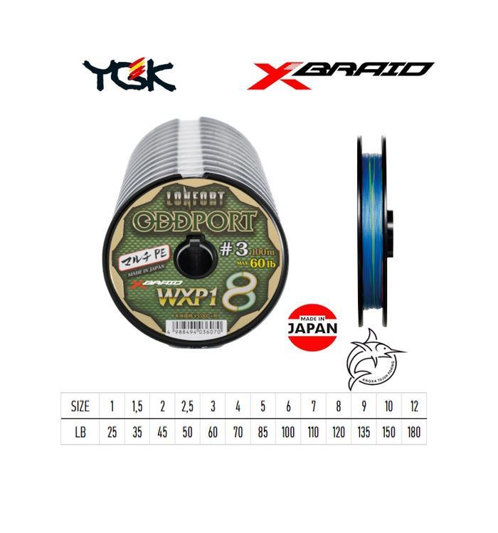 YGK XBraid Lonfort Oddport WXP-1 8 100m Connecting Braid PE Senar