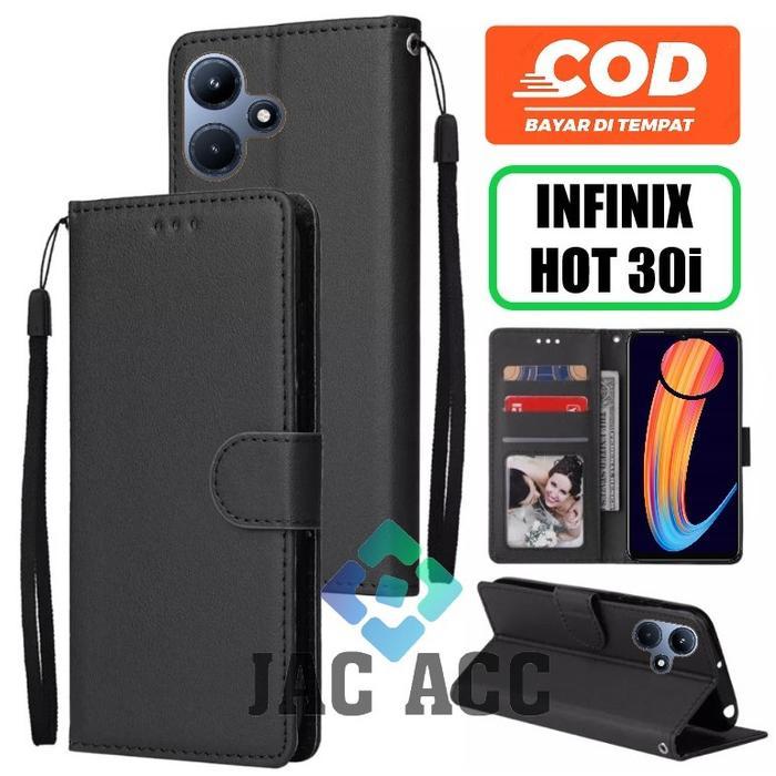 NEW DOMPET HP PREMIUM UNTUK INFINIX HOT 30i NEW 2023 LEATHER FLIP WALLET CASE SARUNG BUKU HP INFINIX