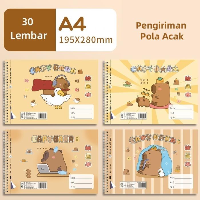 Drawing Book / Buku Gambar Ring A4 Karakter Buku Gambar Anak Sketchbook A4 Drawing Book Astronot Jil