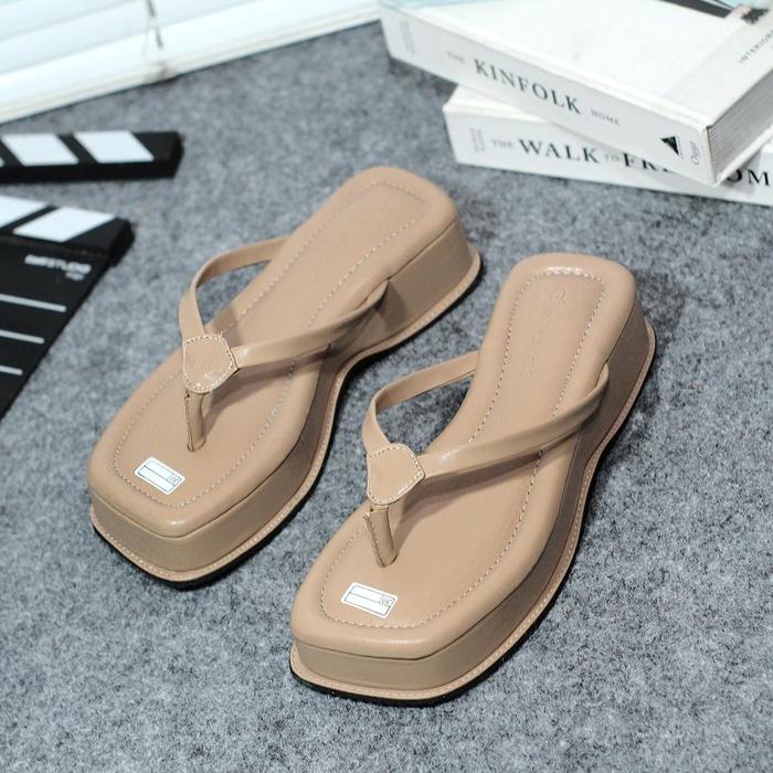 ALVIRAA SHOES - Sandal Wedges Wanita Sol Spon Tebal Empuk Model Jepit Casual For OOtd Sandal Rumah S