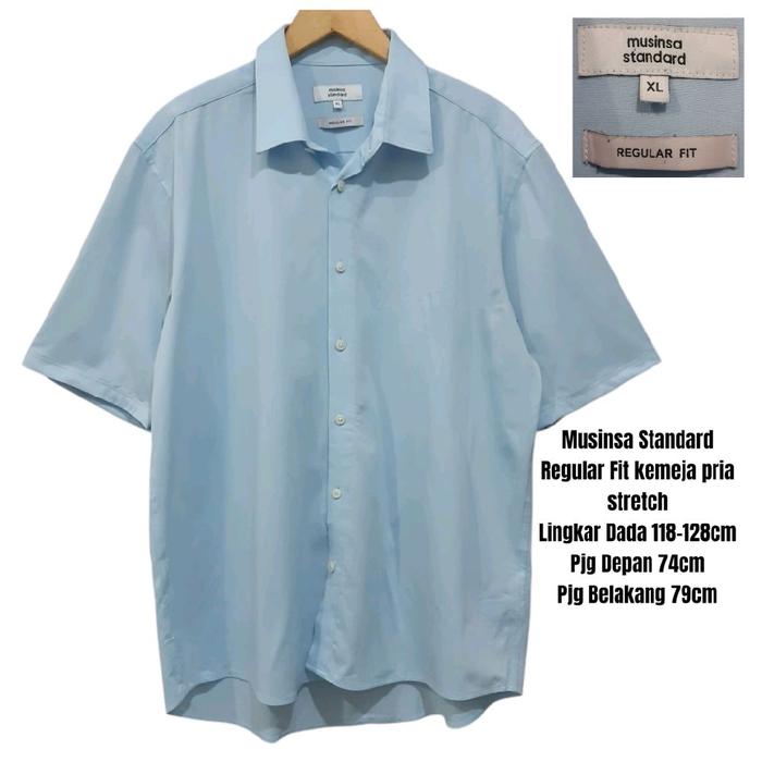 Musinsa Standard Regular Fit kemeja pria stretch