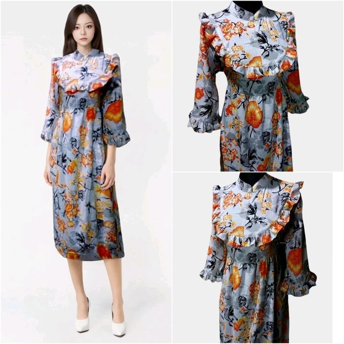 midi dress terbaru 2024 | midi rayon premium | cantik imut manis elegan | dress terbaru | NOM fashio