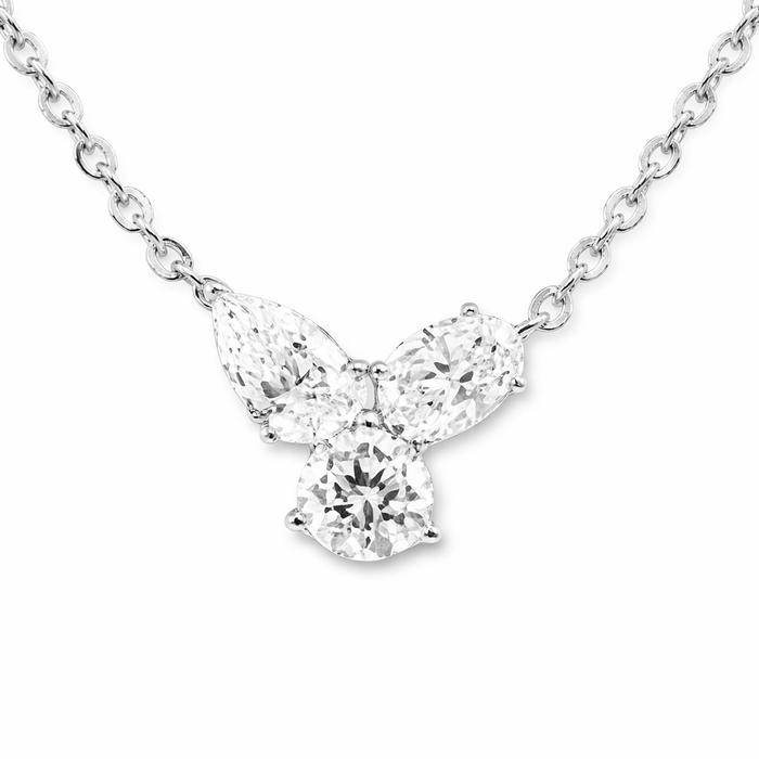 Trilogy Necklace in White Gold
