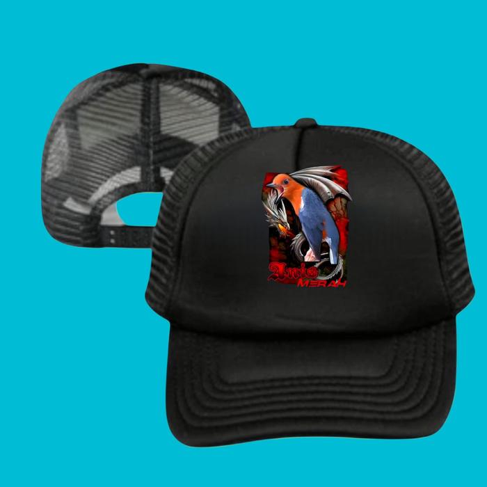 TOPI JARING BURURNG ANIS MERAH FILOSOPI BAHAN NYAMAN DIPAKAI