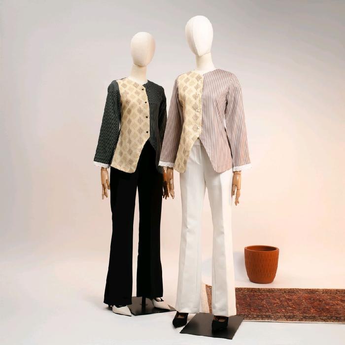 Blouse Atasan Sovinska M7 Motif Tenun Bulu New Model