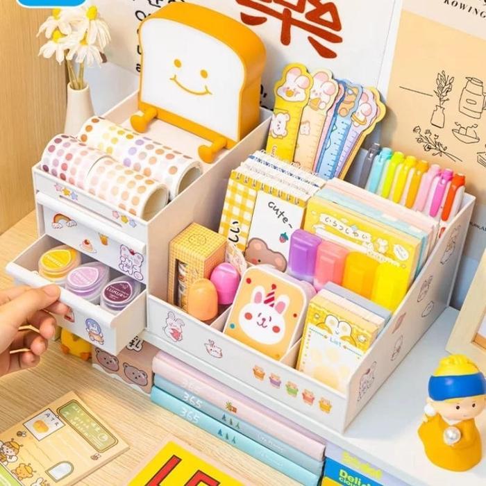 Rak Cosmetics Storage 2 Laci Gratis Stiker Lucu - Rak Domi / Rak Makeup / Rak Kosmetik 2 Laci