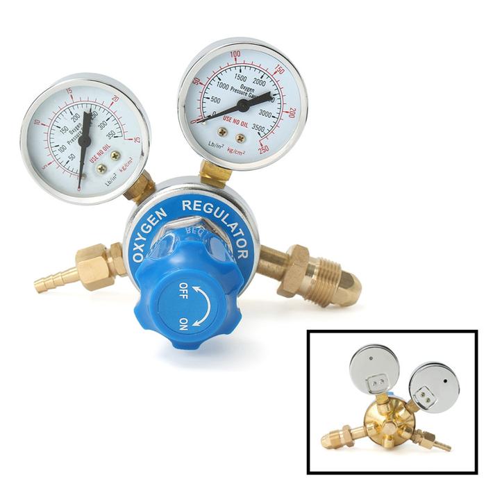 Argon Oxygen/Acetylene Pressure Regulator Reducer MIG TIG Flow Meter Gauge Gas Solid Brass Welding F