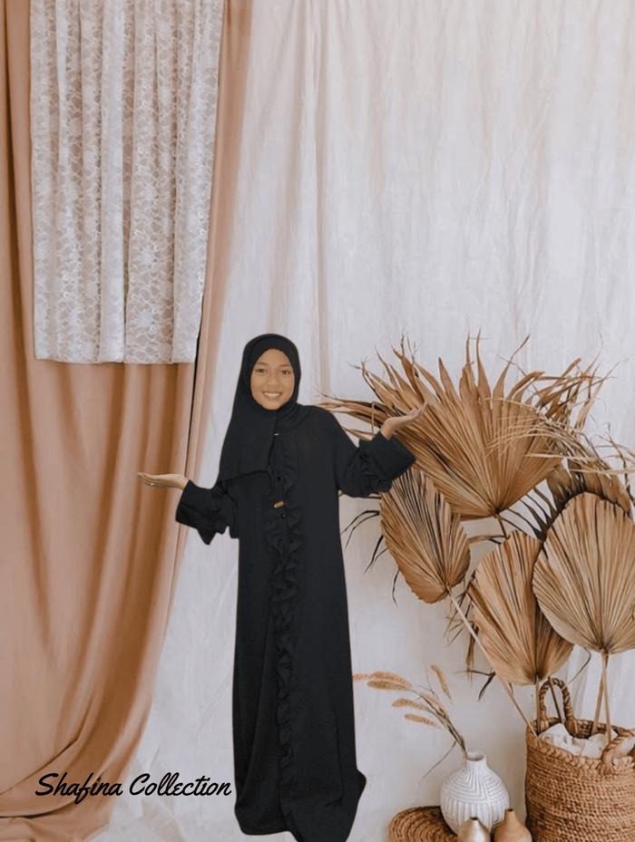 new gamis nazwa set kids untuk anak 10-15 tahun Muslim Baju Dress Syari Wanita Lebaran Setelan Remaj