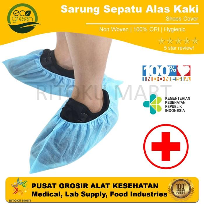 Terbaru Shoes COVER Shoe cover DISPOSABLE / SARUNG SEPATU NON WOVEN ECOGREEN 100 PCS