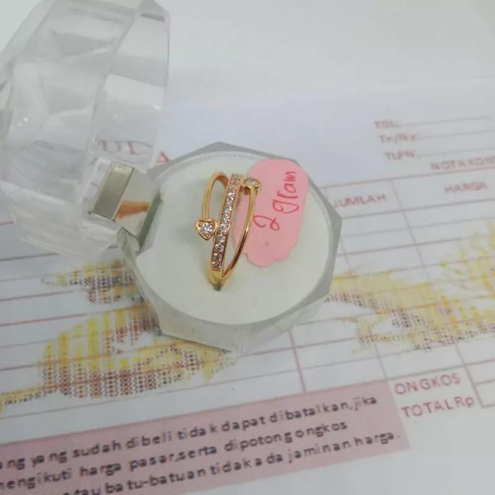Cincin 2 Gram Lapis Mas Muda 18 Karat Ada S