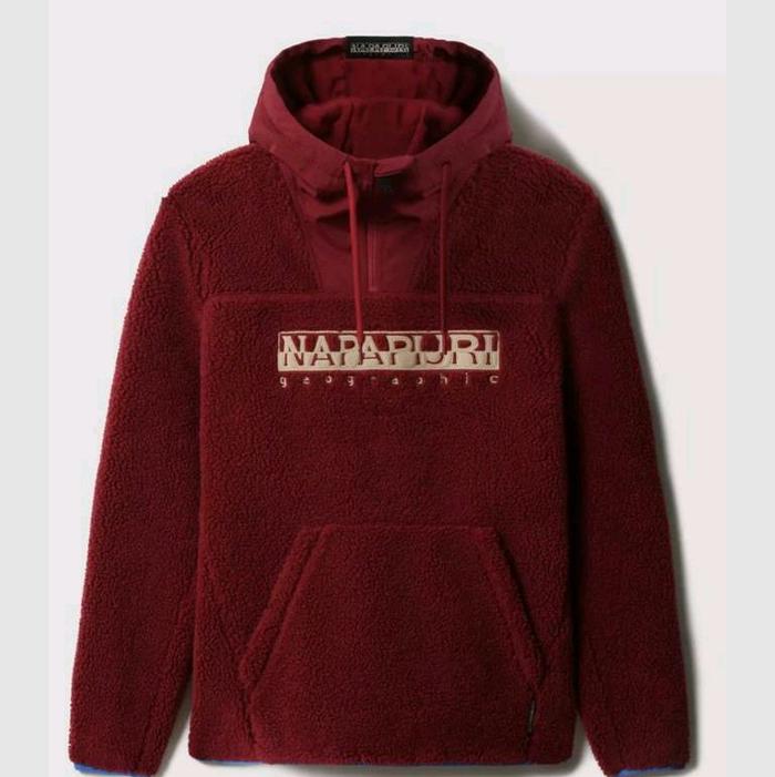 NAPAPIJRI TEIDE 4 HOODIE MEN'S SWEAT WHITECAP RED JAKET HIKING TREKKING WINTER ORIGINAL