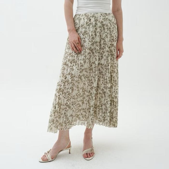 Mississippi Pleated Midi Skirt Rok Wanita