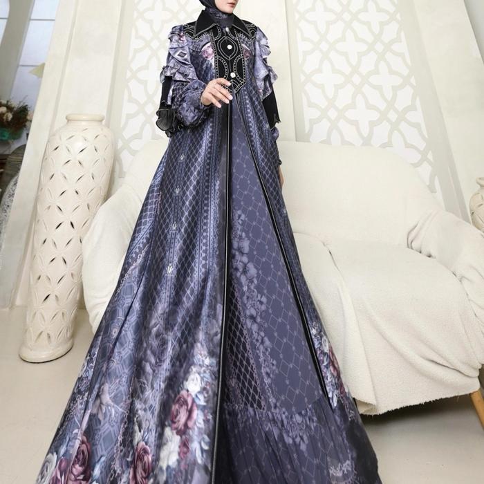 KHANZA SERIES GAMIS SET OUTER & SCARF CANTIK LASER CUT TREVANA SYARI CANTIK BENINGWIDAYATI