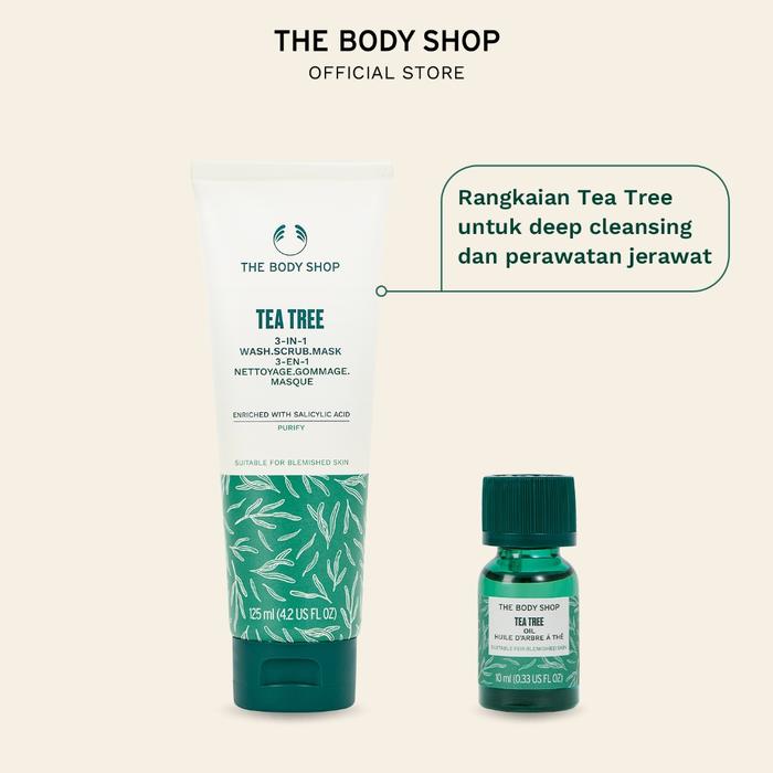 READY STOCK THE BODY SHOP TEA TREE DEEP CLEANSE AND ACNE FIRST AID BUNDLE