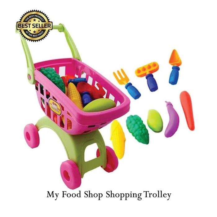JTM - Mainan Keranjang Trolley Belanja My Food Shop Shopping Trolley No ST 003