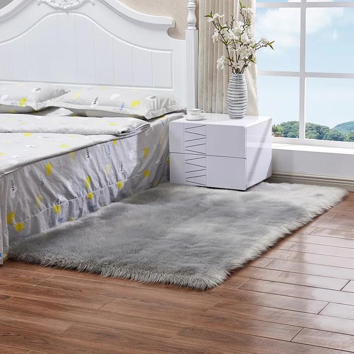 Karpet Mewah 80x180karpet Area Berbulu Kulit Domba Wol Buatan Lembut
