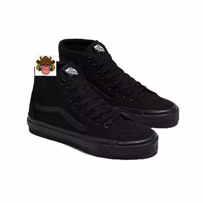SEPATU SNEAKERS PRIA KASUAL SK8 HIGH FULL BLACK NBIB KASUAL SEPATU WANITA HITAM POLOS MOTIF SK8 TING