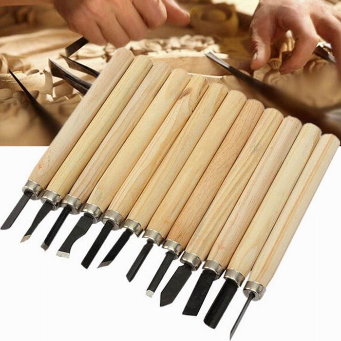 SATU Set Pisau Ukir Pahat Kayu 12 in 1 Wood Carving Knife - KSJ-12 tatah ukir mini pahat ukir kayu
