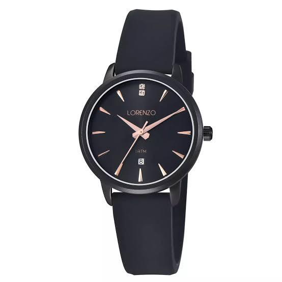 JAM TANGAN WANITA LORENZO-7127 ORGINAL TALI KARET