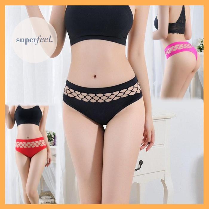 SFL CELANA DALAM CD THONG MID SOFT LINGERIE BOLONG T WANITA SEXY 307