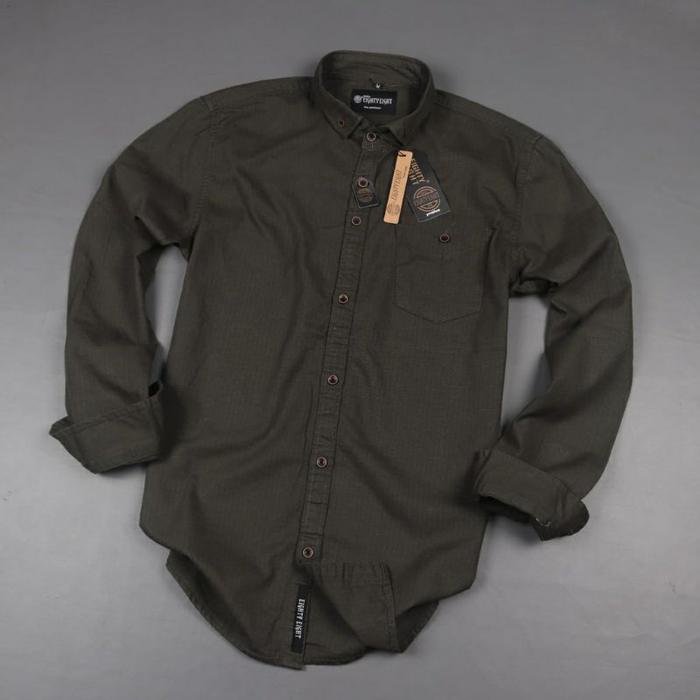 Kemeja Flanel Pria / Kemeja Polos Pria / Kemeja Hitam / Kemeja Panjang / Kemeja Eighty Eight / Kemen