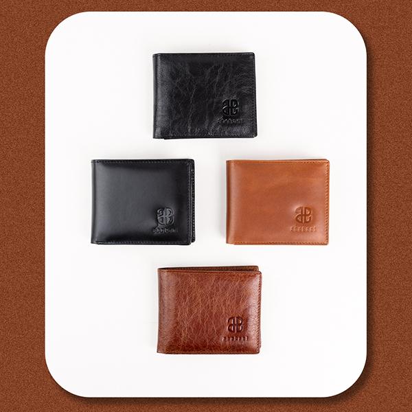 ABEKANI LEATHER Dompet Pria Kulit Asli LW-001 Model Lipat 2 Kompartemen Uang Kertas dan Kartu Dimens