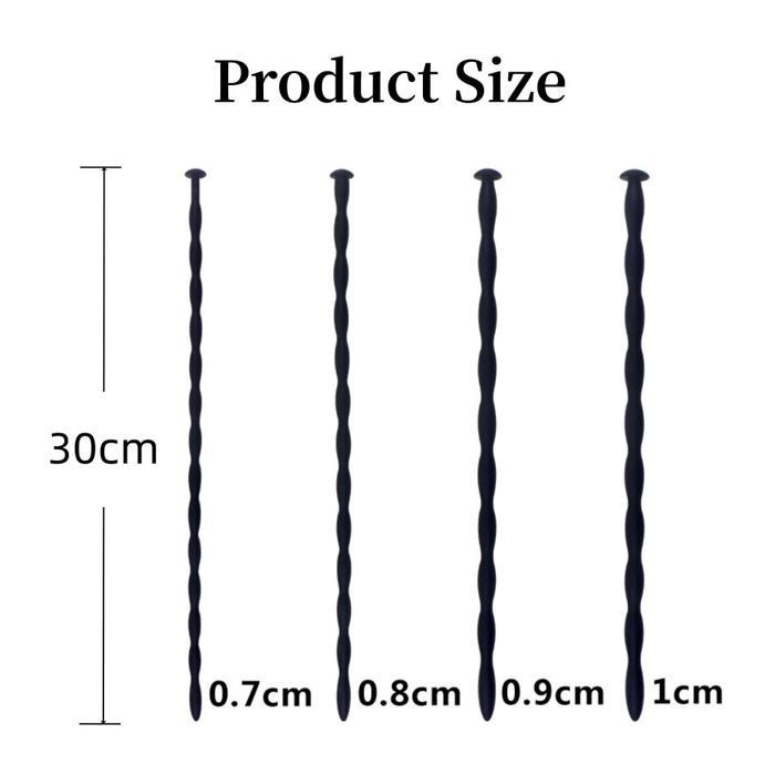Butterflyproduk~~ BD502 - Tali Hitam Urethra Silicone Beads Plug Dilator Men Urethral Plug Prostate 
