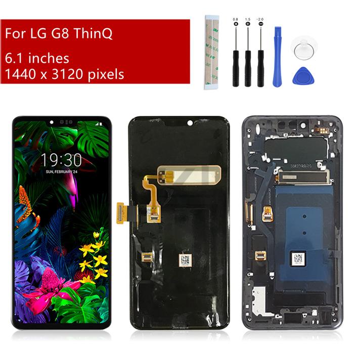 For LG G8 LCD Display Touch screen Digitizer Assembly With Frame For