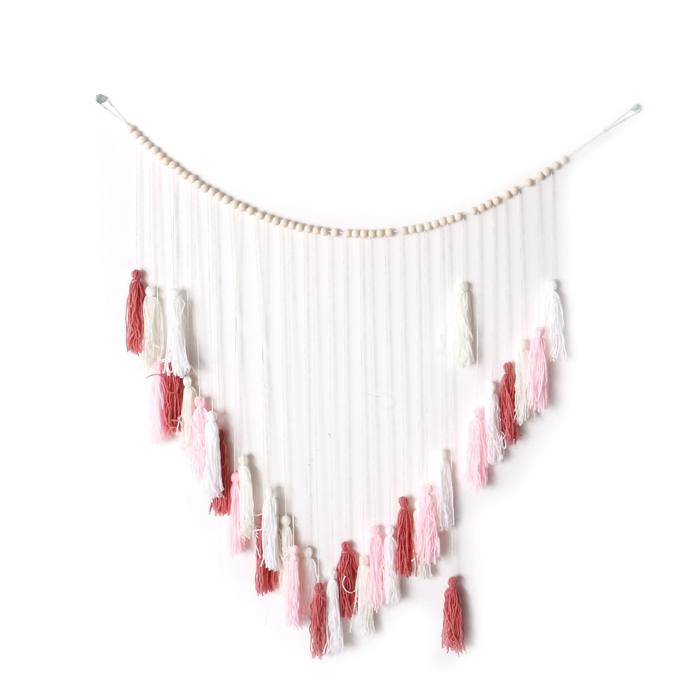 Macrame Wall Hanging-Large Macrame Wall Hanging with Wood Beads-Bohemian Wall Decor for Bedroom and 