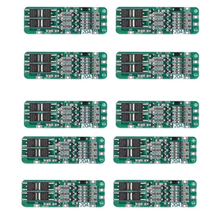10Pcs 3S 20A BMS 18650 Li-Ion Lithium Battery Charger Module BMS