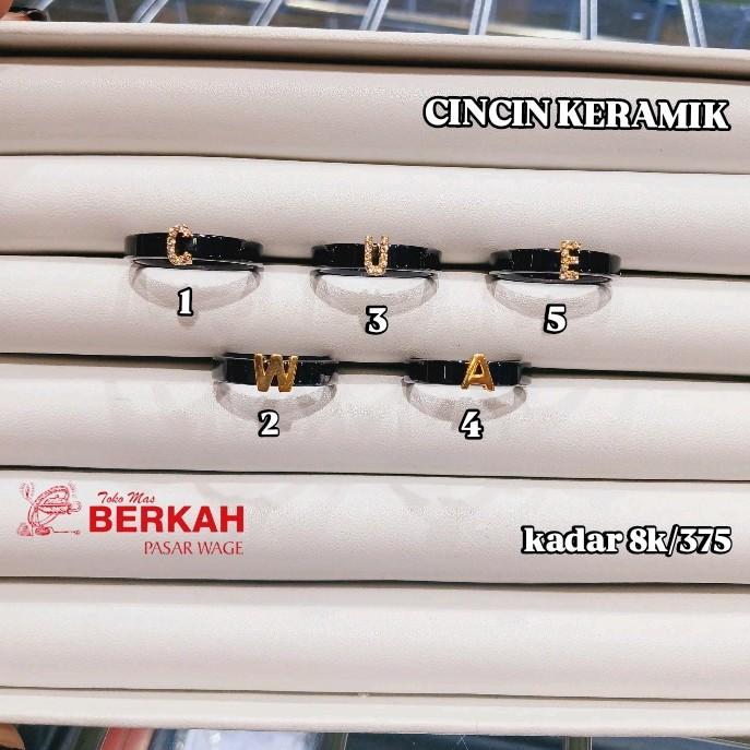 cincin keramik huruf minimalis kadar 8k/375