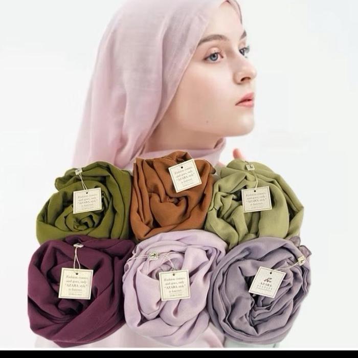 PASHMINA VISCOSE AZARA SHAWL ASLI PREMIUM PANJANG DAN LEBAR HIJAB TRENDY VISCOSE